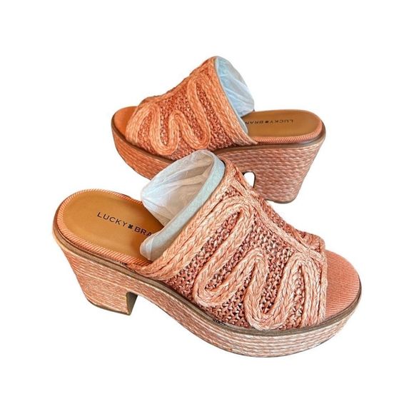 Lucky Brand Yena Rafia Clog- Tawny Orange- Various Sizes- NIB - Picture 6 of 6